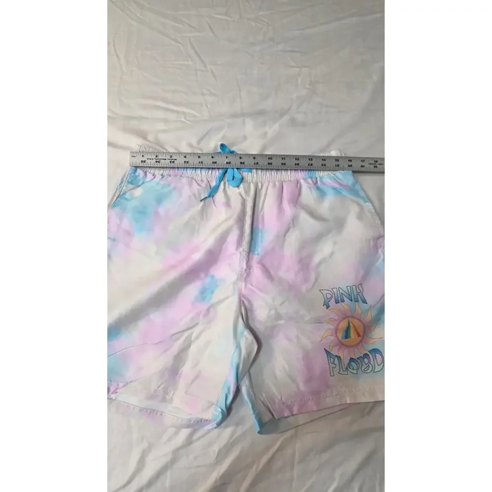 Pink Floyd Swim Trunks Large Tie Dye Board Shorts UPF 50 Beach Pool Mens